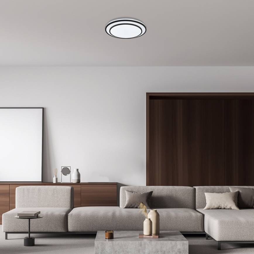 Rabalux - Светодиодный потолочный светильник с регулированием яркости LED/40W/230V 3000-6500K черный + дистанционное управление