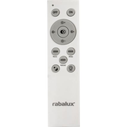 Rabalux - светодиодный диммируемый потолочный светильник, 40 Вт, 230 В, 3000–6500 К, серебристый, диаметр 49 см, в комплекте пульт дистанционного управления