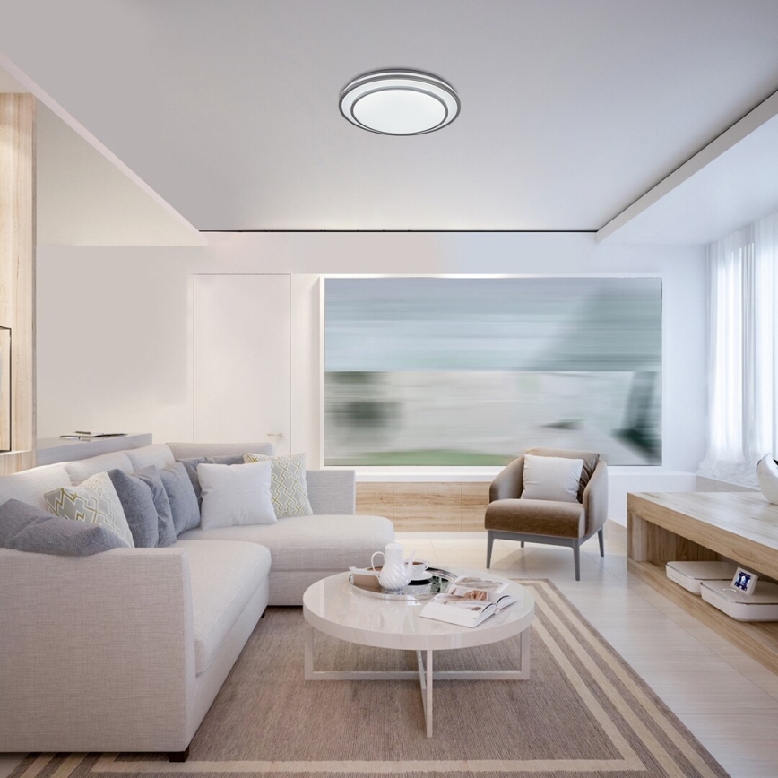 Rabalux - Светодиодный потолочный светильник с регулированием яркости LED/40W/230V 3000-6500K серебряный + дистанционное управление