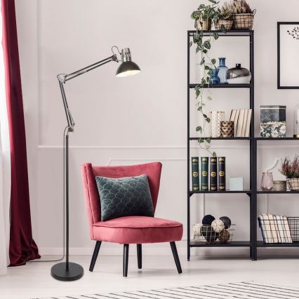 Rabalux - Торшер 1xE27/40W/230V чорний/глянцевий хром