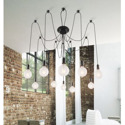 Rabalux - Люстра 10xE27/60W/230V паук черный