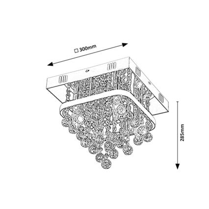 Rabalux - Пристельова кришталева люстра LED/23W/230V + 4xE14/40W