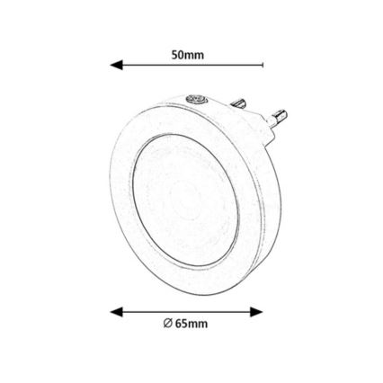 Rabalux - Светодиодный ночник с датчиком LED/0,5W/230V 3000K диаметр 65 мм