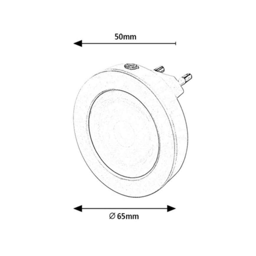 Rabalux - Світлодіодний нічник з сенсором LED/0,5W/230V 3000K діаметр 65 мм
