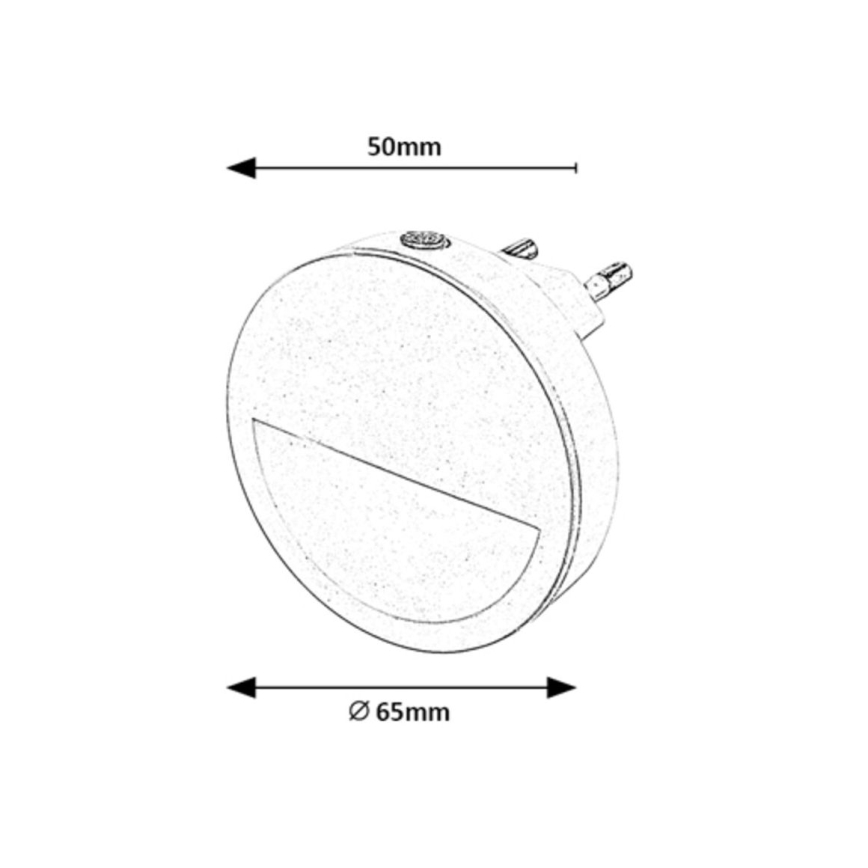 Rabalux - Светодиодный ночник с датчиком освещенности LED/0,5W/230V 3000K диаметр 65 мм