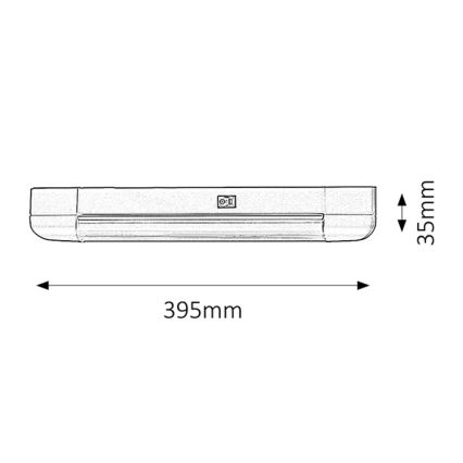 Rabalux - Підсвітка стільниці BAND LIGHT 1xG13/10W/230V 39,5 см срібний