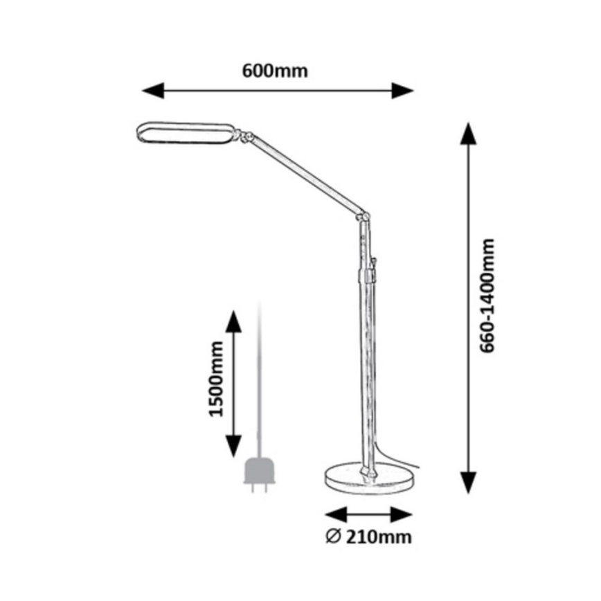 Rabalux - Сенсорний LED торшер з регулюванням яскравості LED/13W/230V 3000-6000K чорний