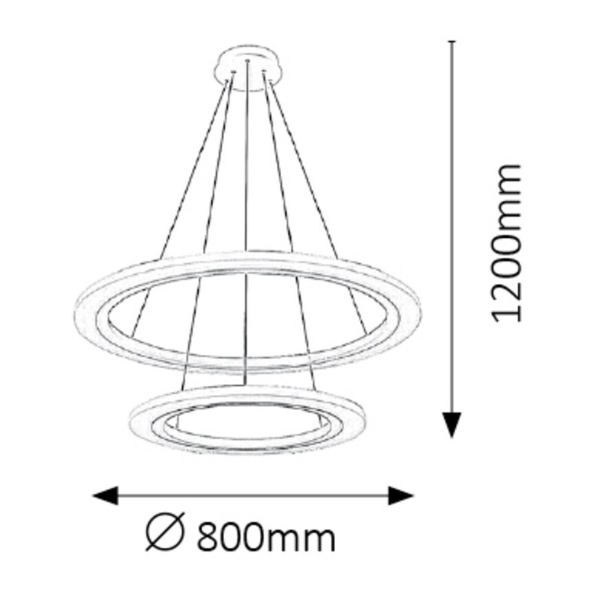 Rabalux 2429 - Світлодіодна люстра ADRIENNE LED/62W/230V срібний