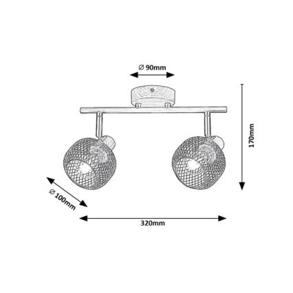 Rabalux - Точковий світильник 2xE14/40W/230V