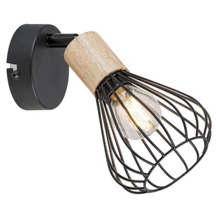 Rabalux - Настінний точковий світильник 1xE14/25W/230V чорний/бук