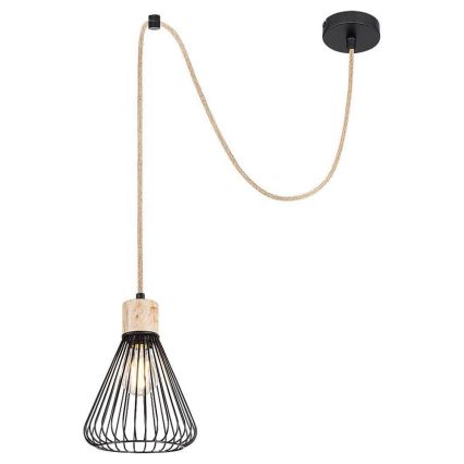 Rabalux - Люстра на тросі 1xE27/40W/230V чорний/бук