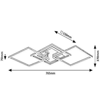 Rabalux - Світлодіодна накладна люстра LED/43W/230V глянцевий хром 37x76,5 см