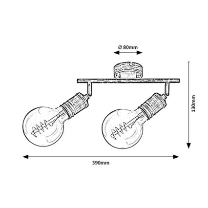 Rabalux - Точковий світильник 2xE27/25W/230V