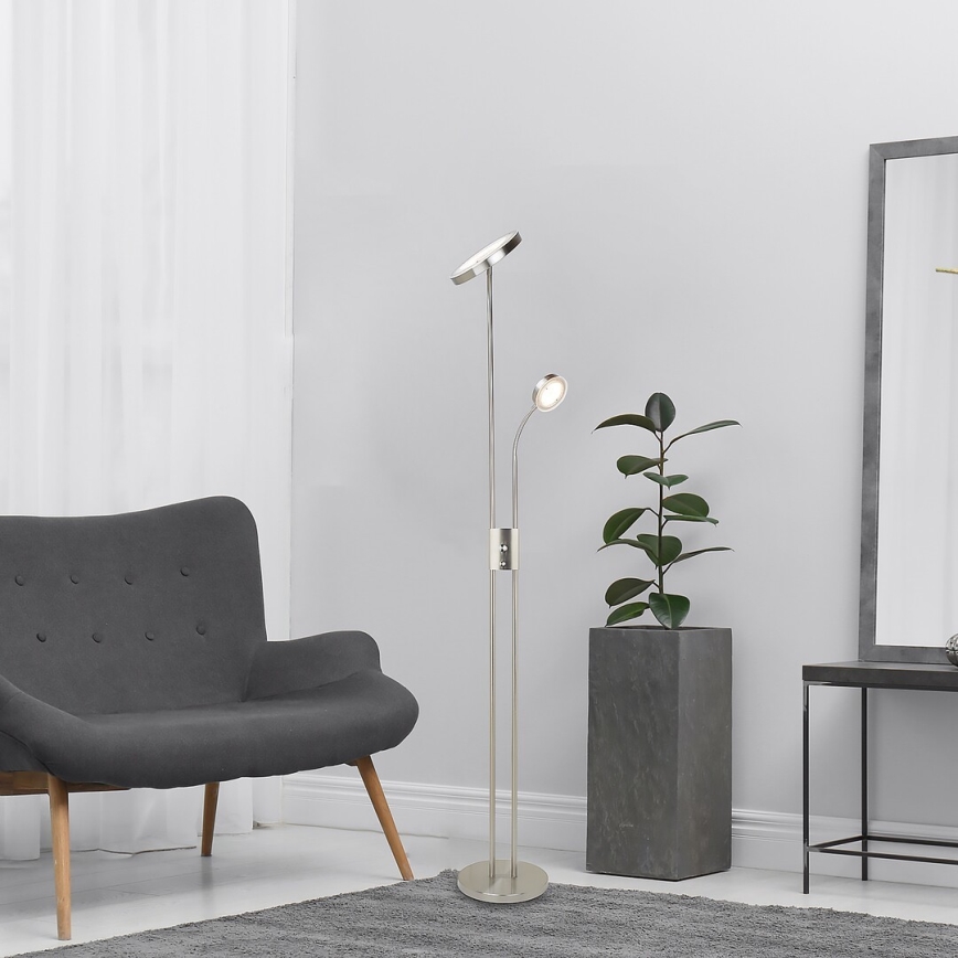 Rabalux - Светодиодный регулируемый торшер LED/18,5 Вт/230 В + LED/4,5 Вт матовый хром