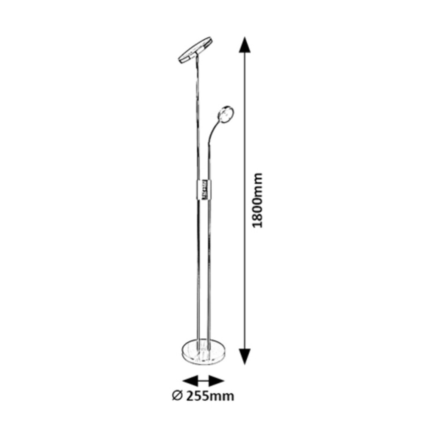 Rabalux - Светодиодный торшер с регулированием яркости LED/18,5W/230V + LED/4,5W матовый хром