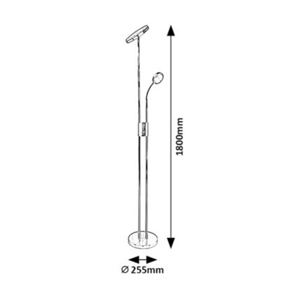 Rabalux - Светоидодный торшер с регулированием яркости LED/18,5W/230V + LED/4,5W черный