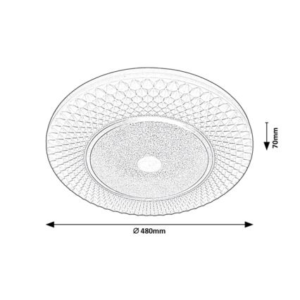 Rabalux - Диммируемый светодиодный потолочный светильник LED/72W/230V 3000-6500K с пультом дистанционного управления, диаметр 48 см