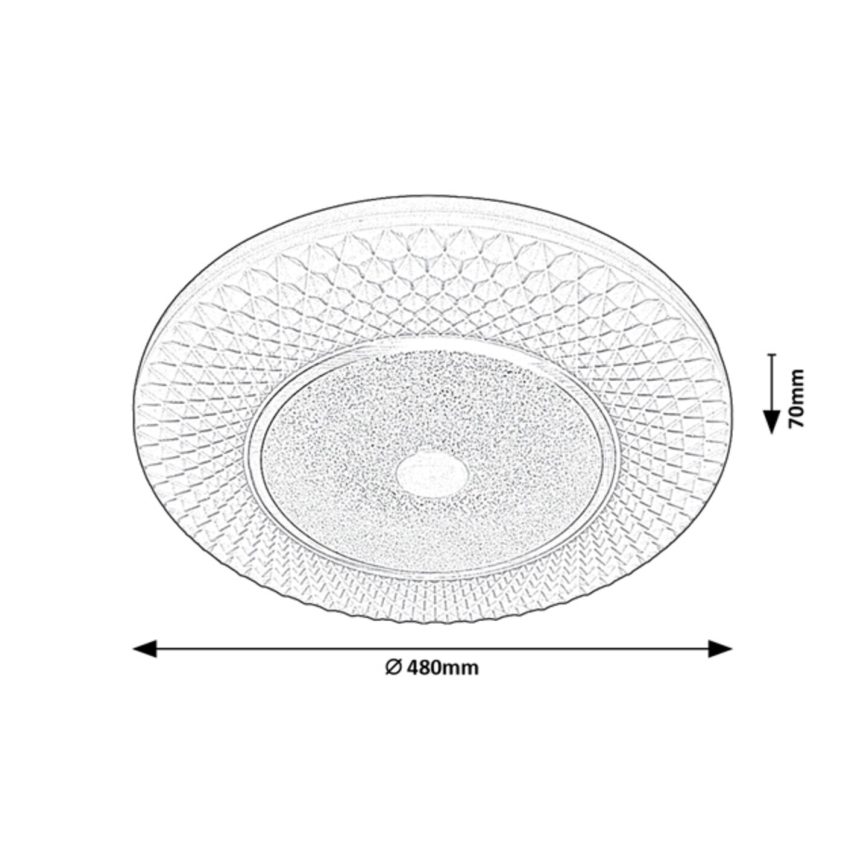 Rabalux - Диммируемый светодиодный потолочный светильник LED/72W/230V 3000-6500K с пультом дистанционного управления, диаметр 48 см