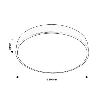 Rabalux — затемнюваний стельовий LED‑світильник, 60 W, 230 V, діаметр 60 см, з пультом дистанційного керування
