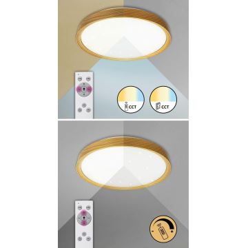 Rabalux - Стельовий світлодіодний світильник з регулюванням яскравості LED/50W/230V 3000-6500K бук + пульт ДК