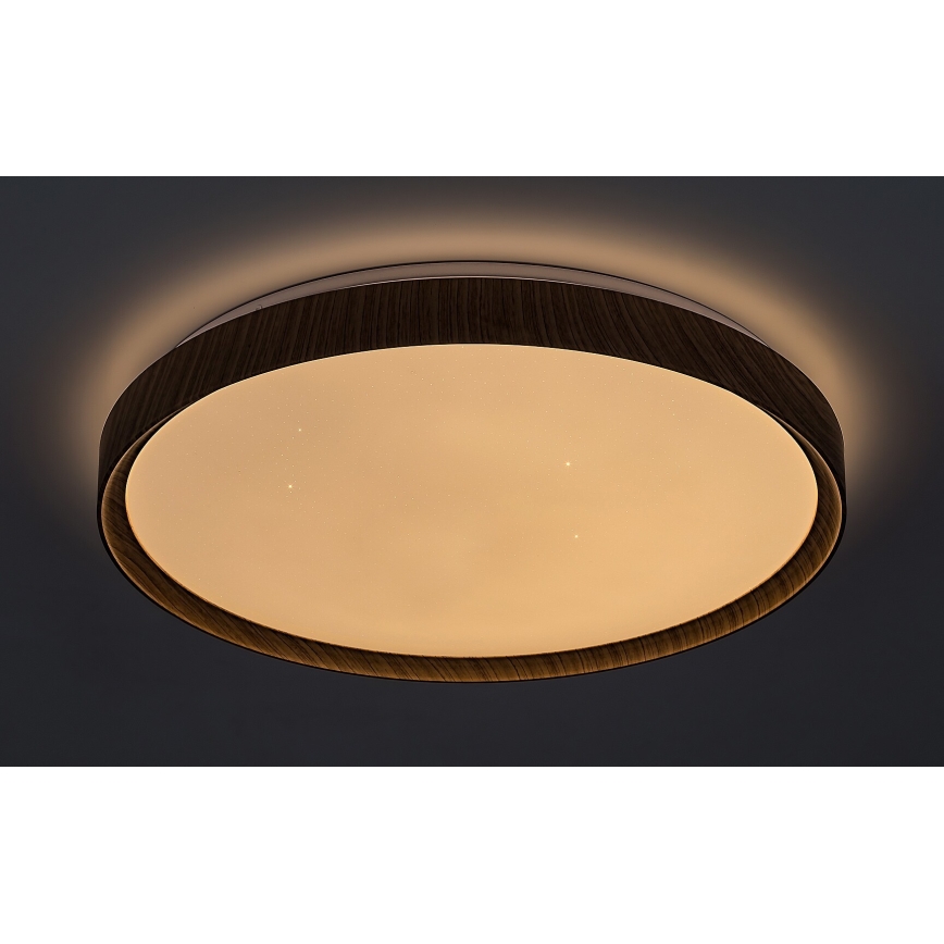 Rabalux - Светодиодный потолочный светильник с регулированием яркости LED/50W/230V 3000-6500K бук + дистанционное управление