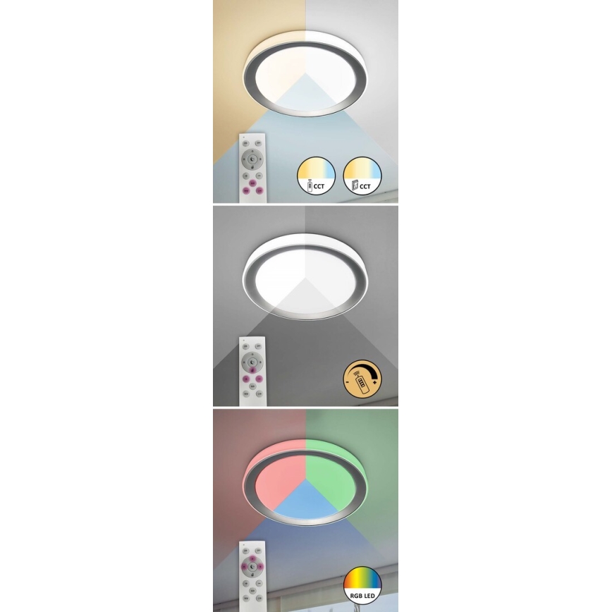 Rabalux - Светодиодный потолочный RGB-светильник с регулированием яркости LED/40W/230V 2700-6500K Wi-Fi Tuya  + дистанционное управление