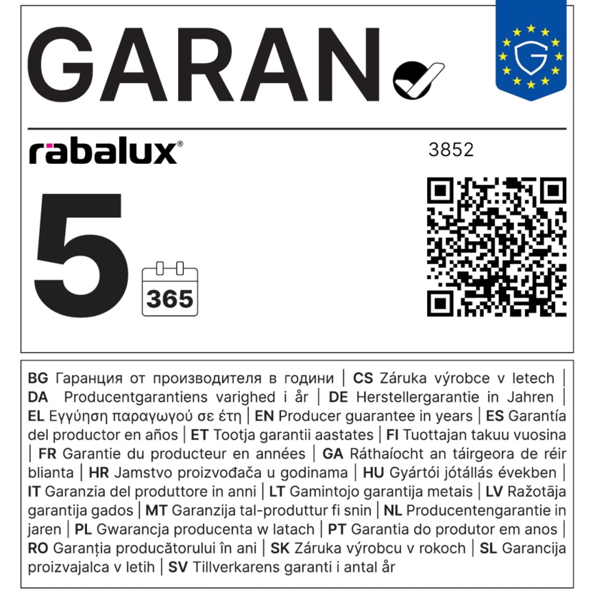 Rabalux - Настенный светильник 1xE27/60W/230V