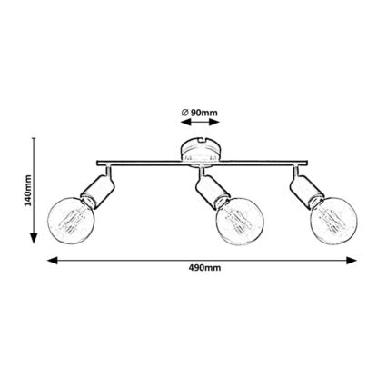 Rabalux - Точечный светильник LAMAR 3xE27/40W/230V