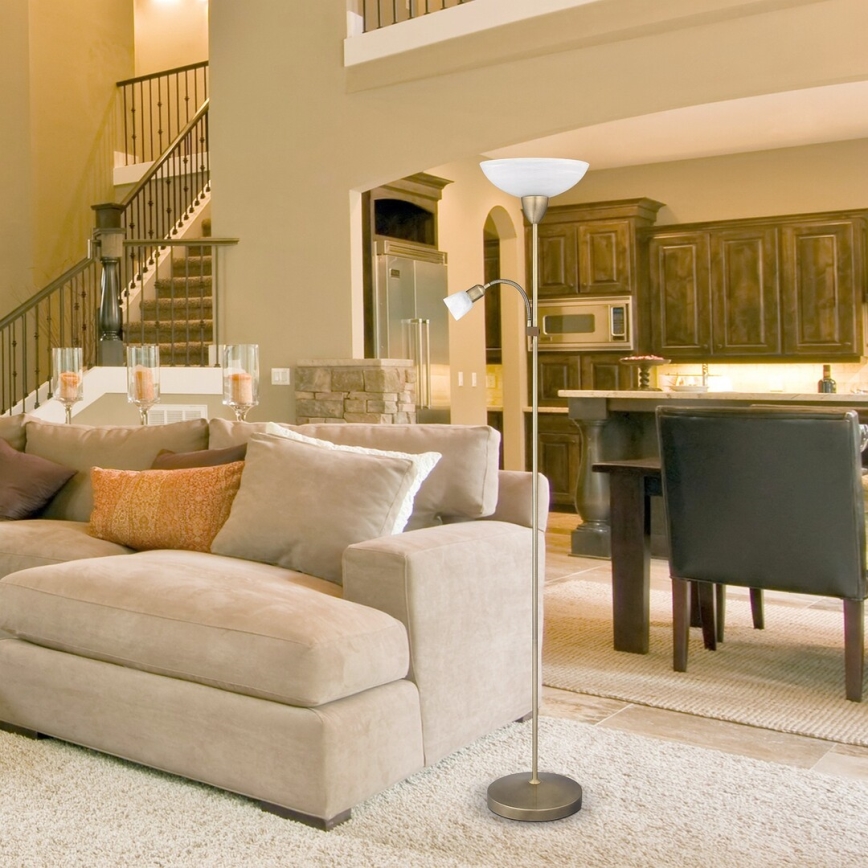 Rabalux 4019 - Торшер PEARL CLASSIC 1xE27/60W+1xE14/40W