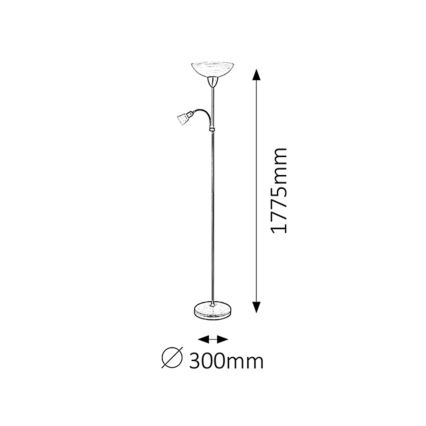 Rabalux 4019 - Торшер PEARL CLASSIC 1xE27/60W+1xE14/40W