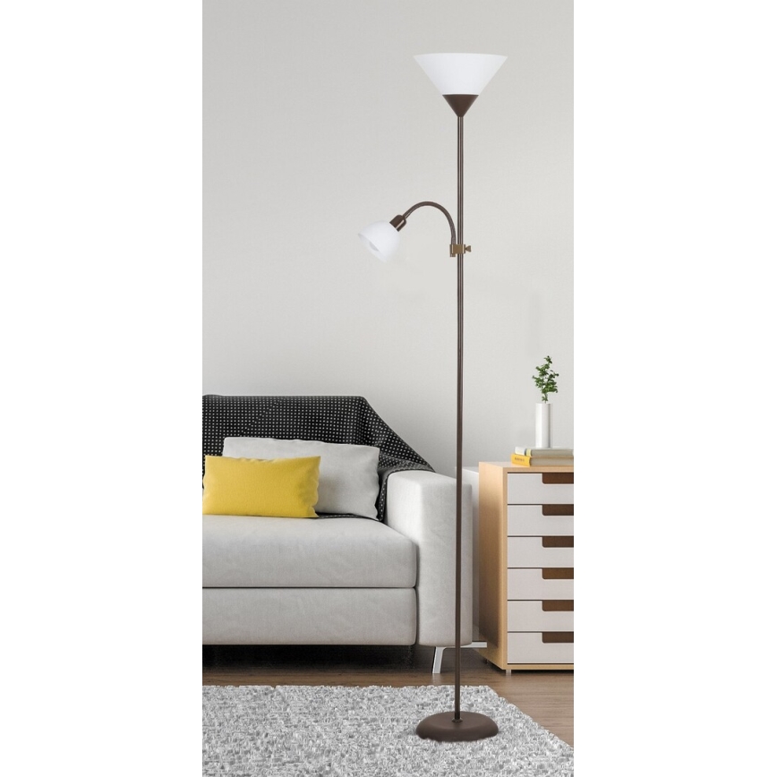 Rabalux 4188 - Торшер ACTION 1xE27/100W+1xE14/25W/230V коричневый