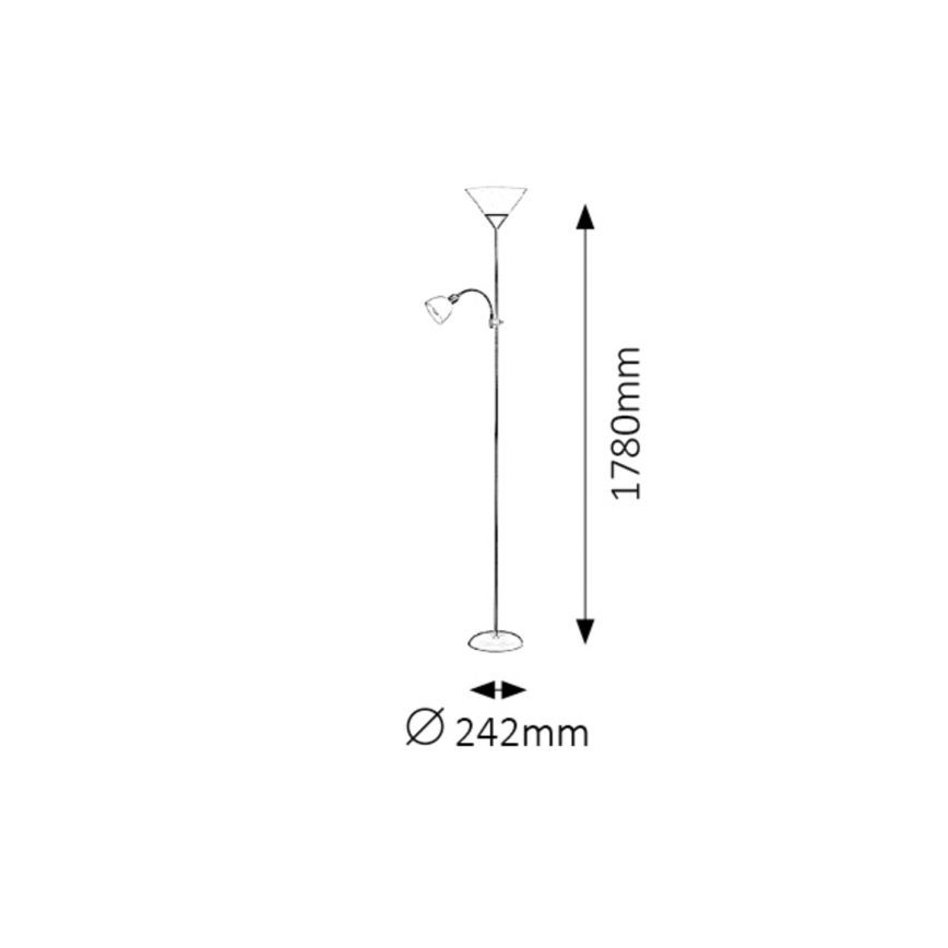 Rabalux 4188 - Торшер ACTION 1xE27/100W+1xE14/25W/230V коричневый