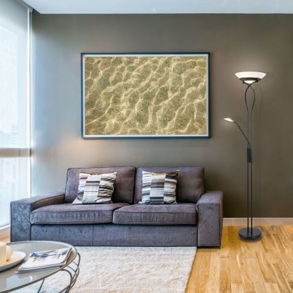 Rabalux 4554 - Торшер GAMMA TREND 2XE27/15W+1XG9/40W/230V черный