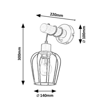Rabalux - Настінний світильник 1xE27/40W/230V каучук
