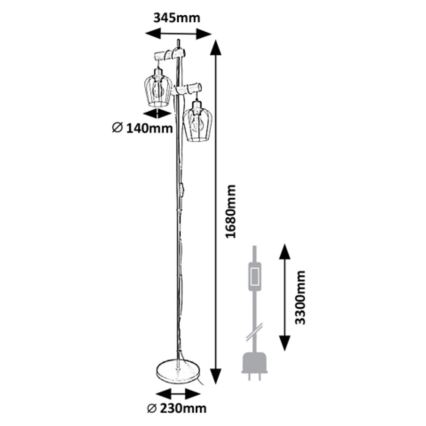 Rabalux - Торшер FABIAN 2xE27/40W/230V