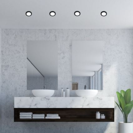 Rabalux - Вбудований стельовий LED світильник для ванної LED/3W/230V IP44 чорний