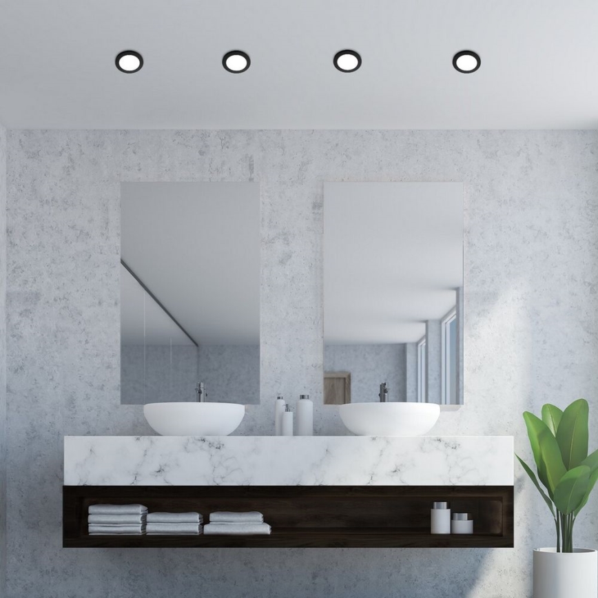Rabalux - Вбудований стельовий LED світильник для ванної LED/3W/230V IP44 чорний