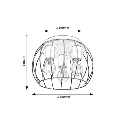 Rabalux - Потолочный светильник 3xE27/25W/230V диаметр 30 см