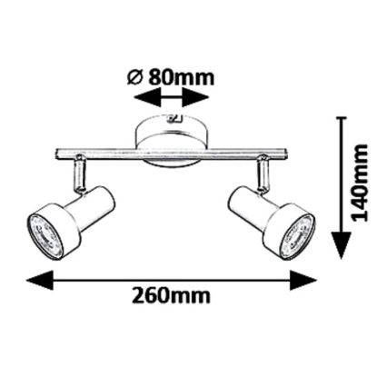 Rabalux 5323 - Точковий світильник KONRAD 2xGU10/50W/230V