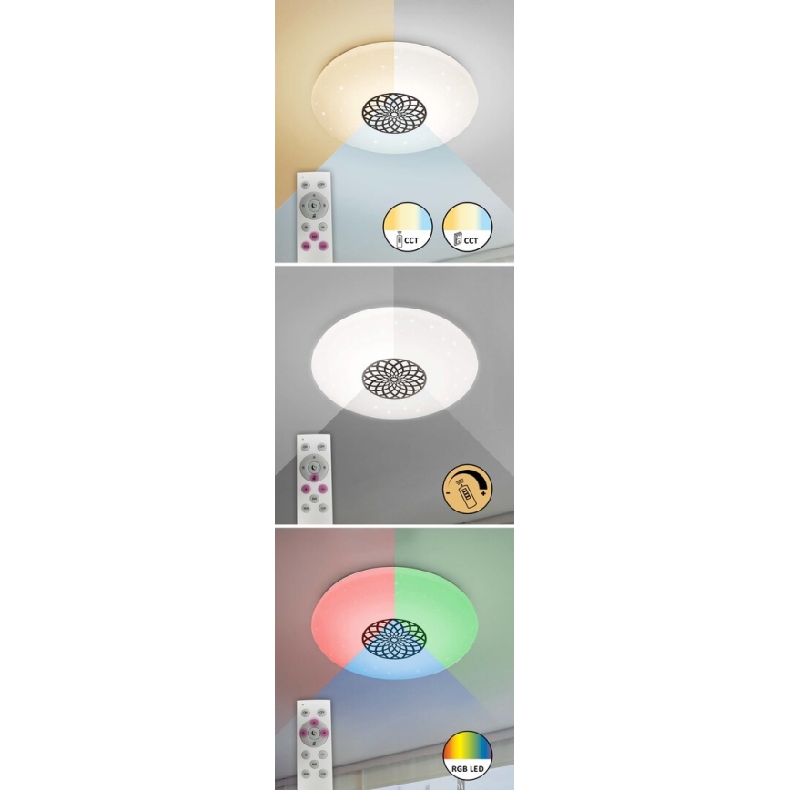 Rabalux - Светодиодный потолочный RGB-светильник с регулированием яркости LED/24W/230V 3000-6500K Wi-Fi Tuya диаметр 39,5 см + дистанционное управление