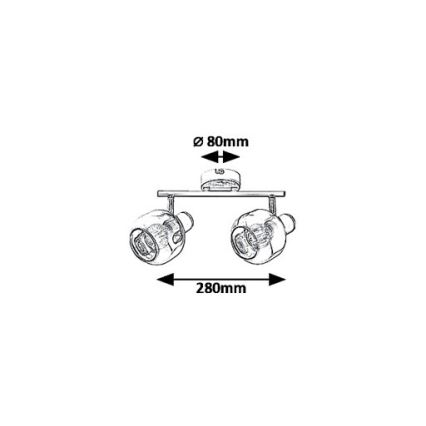 Rabalux 5398 - Точковий світильник SALAZAR 2xE14/40W/230V