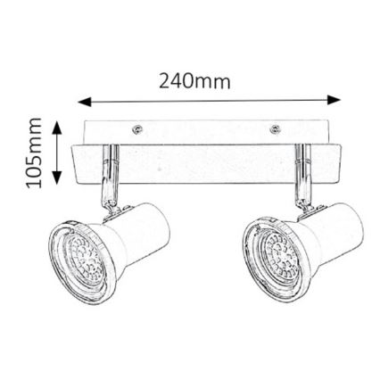 Rabalux - Світлодіодний світильник для ванної кімнати 2xGU10/4,5W/230V IP44