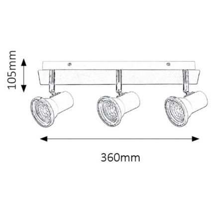 Rabalux - Світлодіодний світильник для ванної кімнати 3xGU10/4,5W/230V IP44