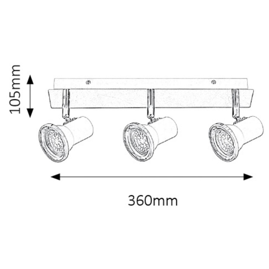 Rabalux - Світлодіодний світильник для ванної кімнати 3xGU10/4,5W/230V IP44