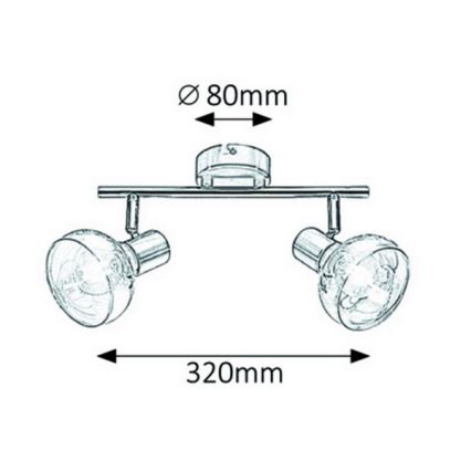 Rabalux 5547 - Точечный светильник HOLLY 2xE14/40W/230V золотистый