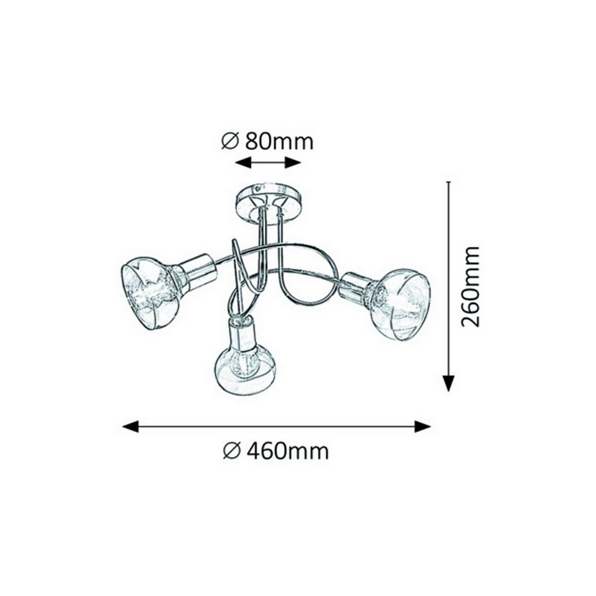 Rabalux 5548 - Припотолочная люстра HOLLY 3xE14/40W/230V золотистая