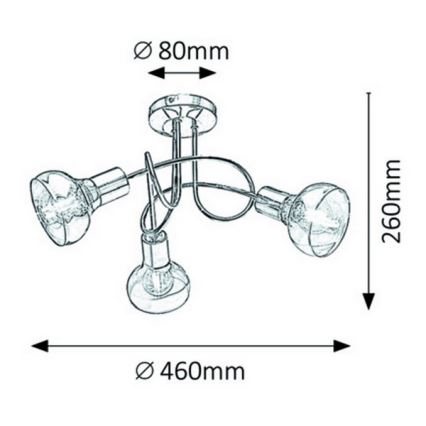 Rabalux - Пристельова люстра 3xE14/40W/230V золотий