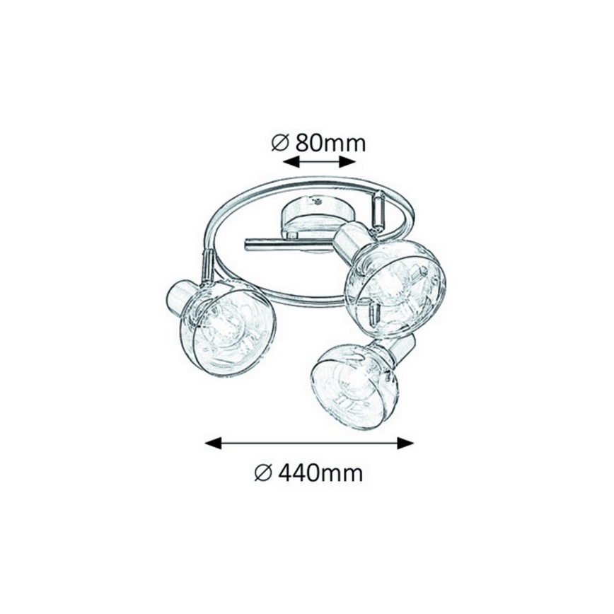 Rabalux 5549 - Точечный светильник HOLLY 3xE14/40W/230V золотистый