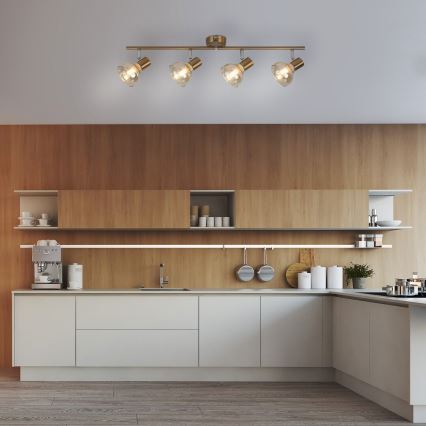 Rabalux 5550 - Точечный светильник HOLLY 4xE14/40W/230V золотистый