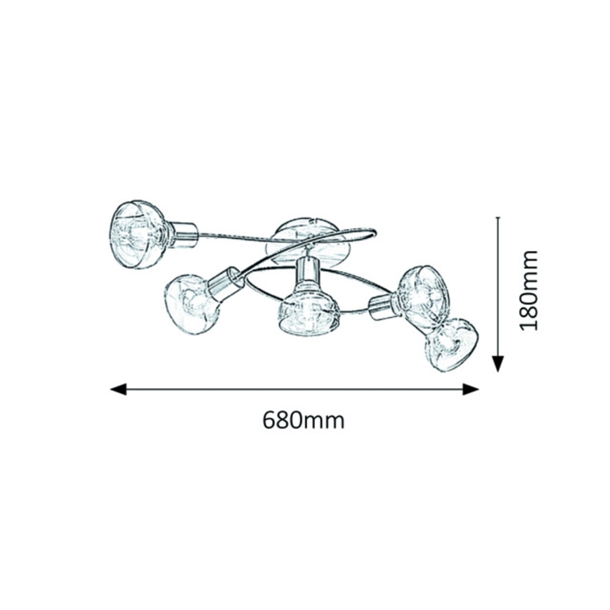 Rabalux 5552 - Припотолочная люстра HOLLY 5xE14/40W/230V золотистая